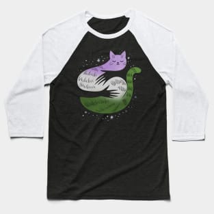 Genderqueer Cat Hug LGBT Pride Flag Baseball T-Shirt